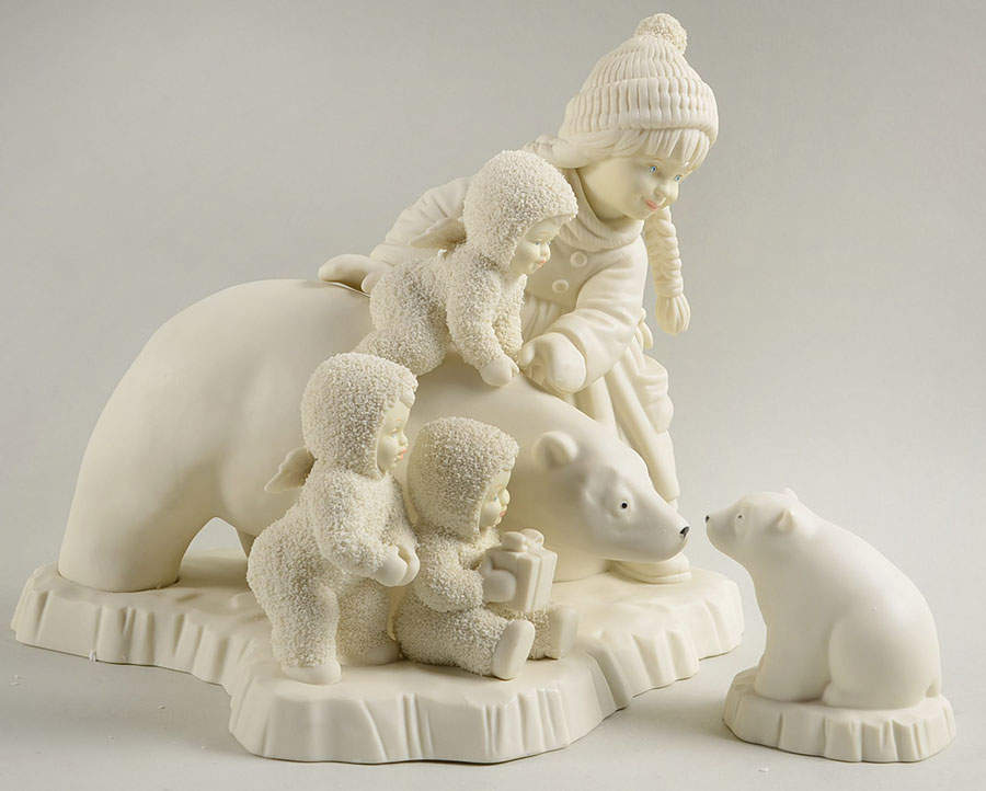 Snowbabies Friendship Club Figurine Nice To Meet You Little One-2pc Set - Boxed by Department 56-1