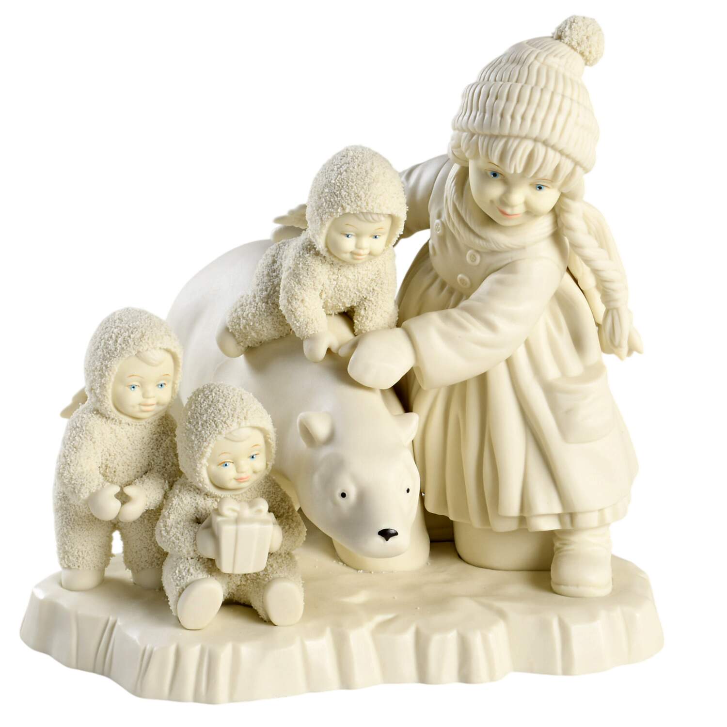 Snowbabies Friendship Club Figurine Nice To Meet You Little One-Bear & Kids - No Box by Department 56-1