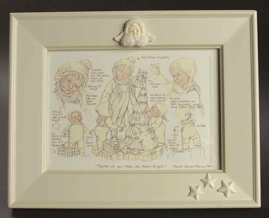 Snowbabies Friendship Club Figurine 1997-1998 Friendship Club Picture Frame - Boxed by Department 56-1