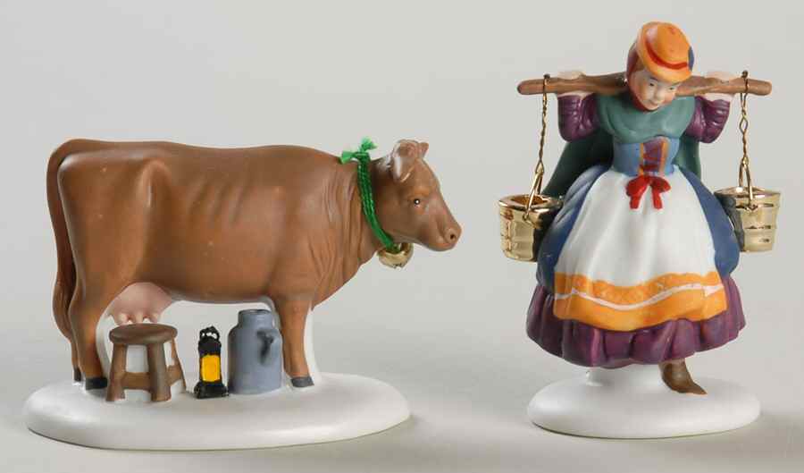Twelve Days of Dickens Village Eight Maids A-Milking-Set Of 2 - Boxed by Department 56-1