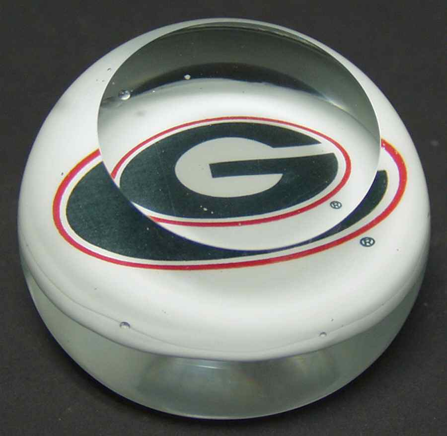 Collegiate Glass Paperweight University Of Georgia-1 - No Box by Dynasty Gallery-1