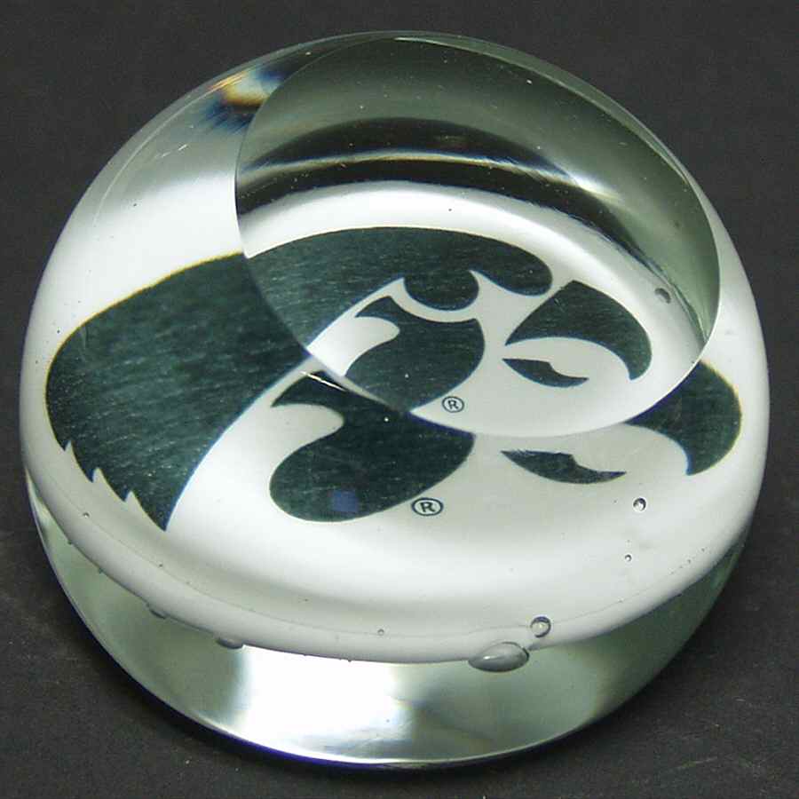 Collegiate Glass Paperweight University Of Iowa - No Box by Dynasty Gallery-1