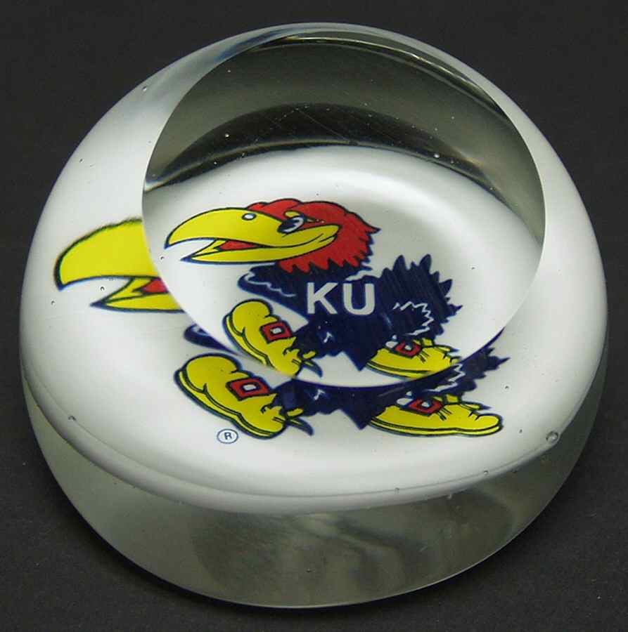 Collegiate Glass Paperweight University Of Kansas - No Box by Dynasty Gallery-1