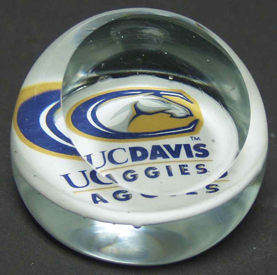 Collegiate Glass Paperweight Uc Davis - Boxed by Dynasty Gallery-1