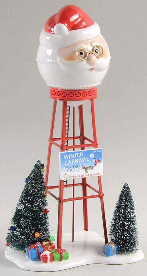 General Village Accessories Santa Water Tower - With Box Bx878 by Department 56-1