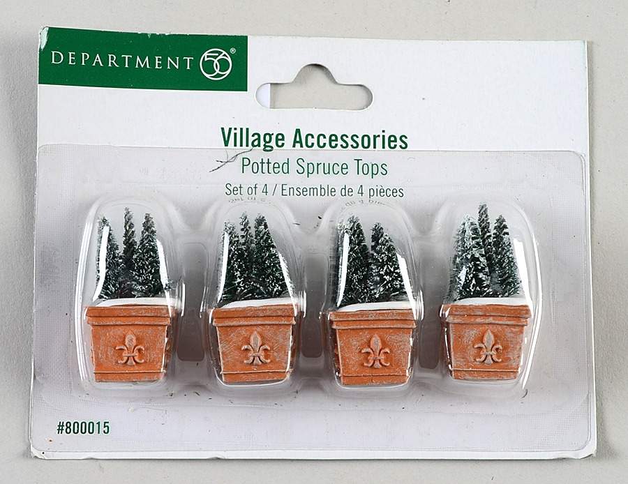 General Village Accessories Potted Spruce Tops - by Department 56-1