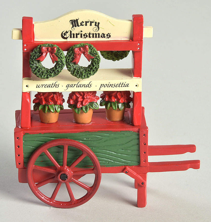General Village Accessories Classic Christmas Poinsettia Cart - Nb908, No Box by Department 56-1