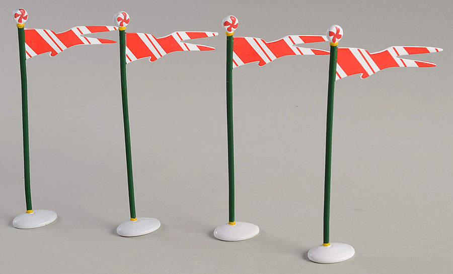 General Village Accessories Peppermint Pennants-Set Of 4 - With Box Bx911 by Department 56-1