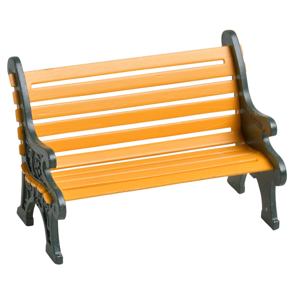 General Village Accessories Wrought Iron Park Bench-Yellow - Boxed by Department 56-1