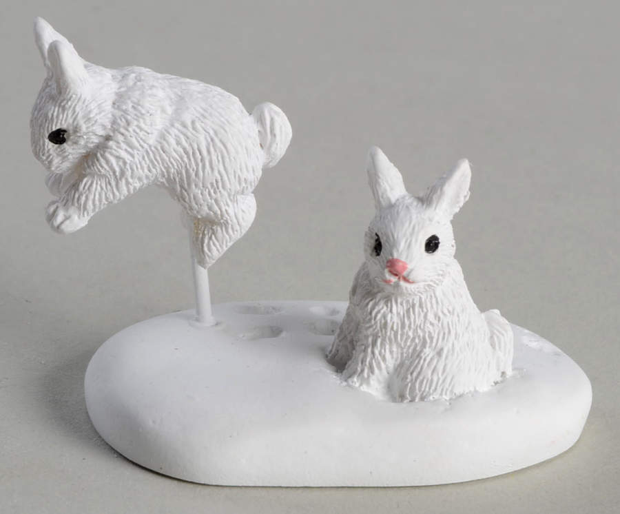 General Village Accessories White Christmas Bunnies - With Box Bx931 by Department 56-1
