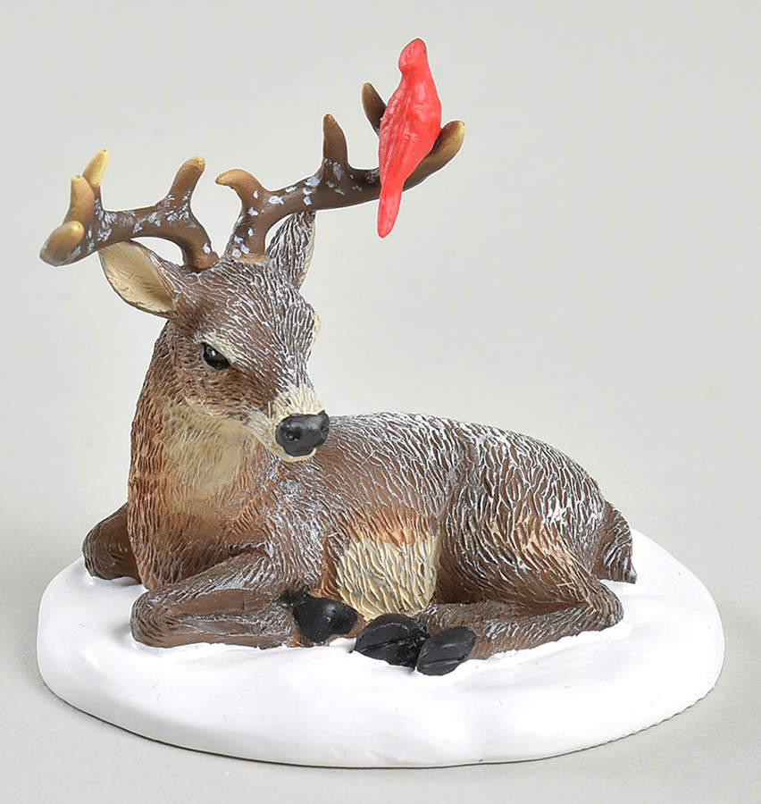 General Village Accessories Cardinal Christmas Deer - With Box Bx957 by Department 56-1