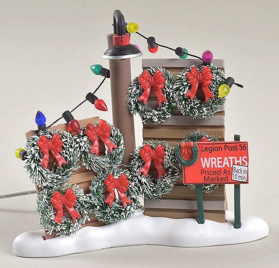 General Village Accessories Lit Legion Post 56-Wreaths For Sale - Nb963, No Box by Department 56-1