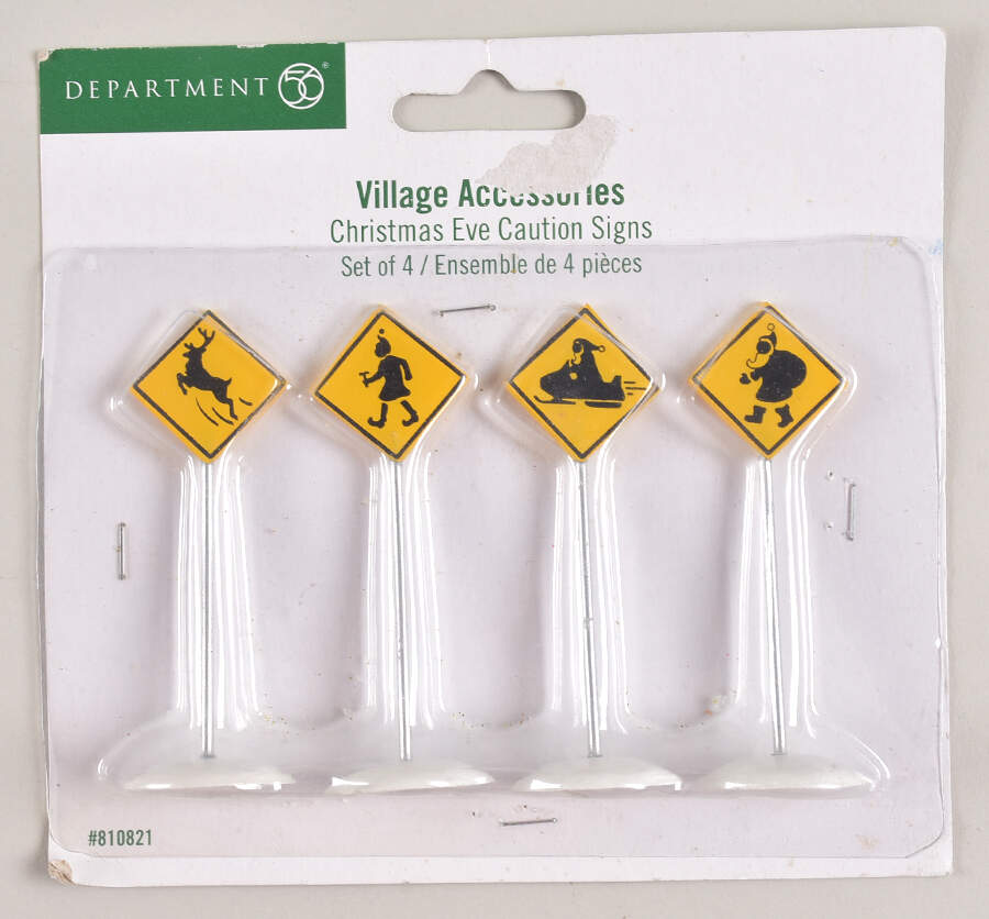 General Village Accessories Christmas Eve Caution Signs - With Box-Bx563 by Department 56-1