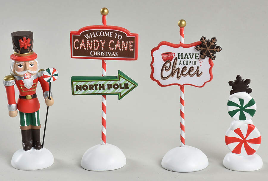 General Village Accessories Peppermint Panache - Set Of 4 - With Box Bx993 by Department 56-1