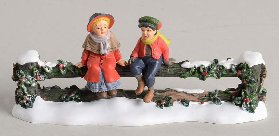 General Village Accessories Holly Split Rail Fence  W/ Children - With Box 258 by Department 56-1