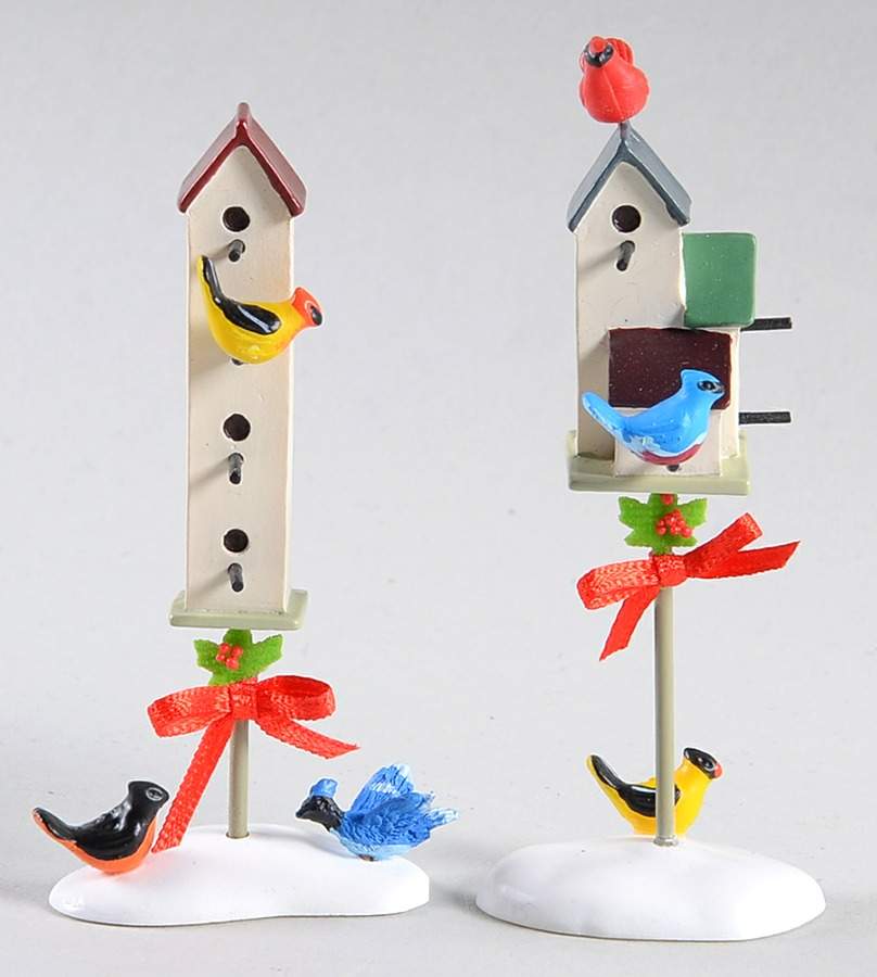 General Village Accessories Backyard Bird Hotels - With Box Bx824 by Department 56-1