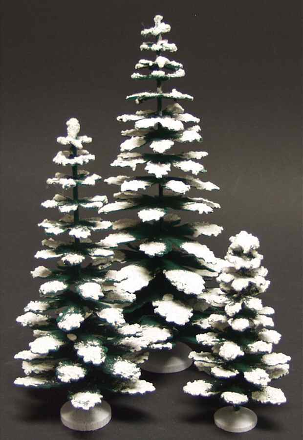 General Village Tree Accessories Frosted Evergreen Paper Mache-Set Of 3 - No Box by Department 56-1