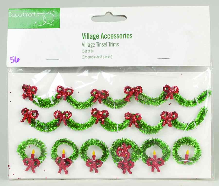General Village Accessories Tinsel Trims-Set Of 8 - With Box Bx329 by Department 56-1