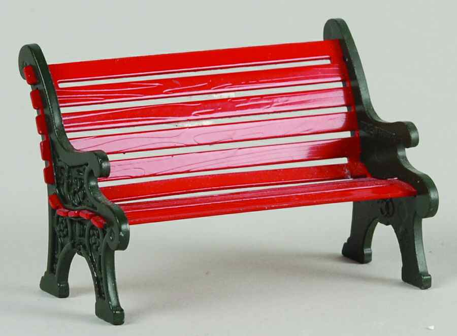 General Village Accessories Red Wrought Iron Park Bench - With Box Bx371 by Department 56-1