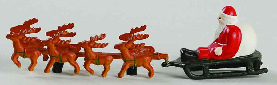 General Village Accessories Up On The Roof Top-Santa With Reindeer - With Box by Department 56-1
