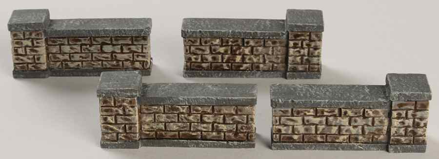 General Village Accessories Brick Walls- Set Of 4 - Boxed by Department 56-1