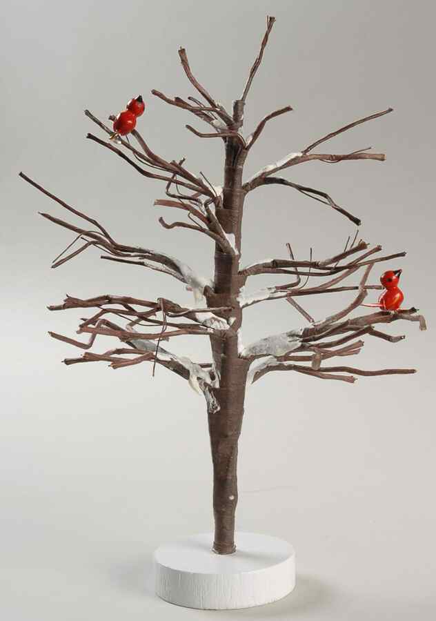 General Village Tree Accessories Winter Oak Tree With 2 Red Birds - Boxed by Department 56-1