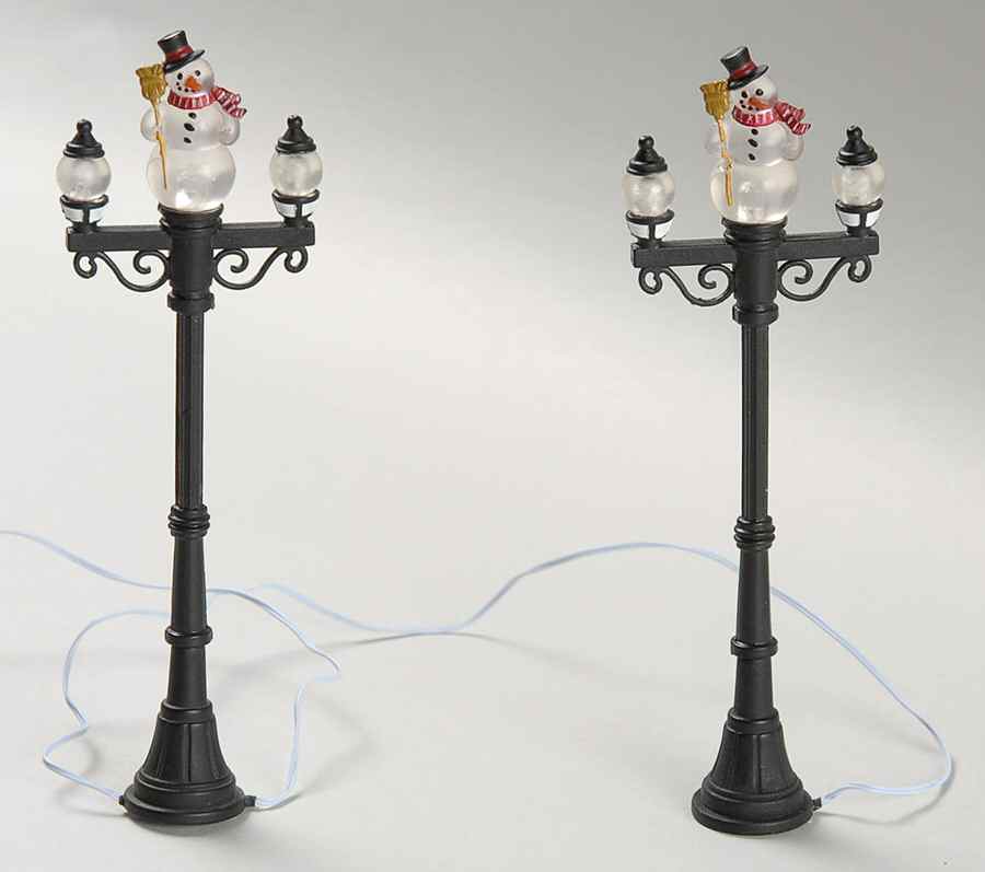 General Village Electrical Snowman Street Lights - Boxed by Department 56-1