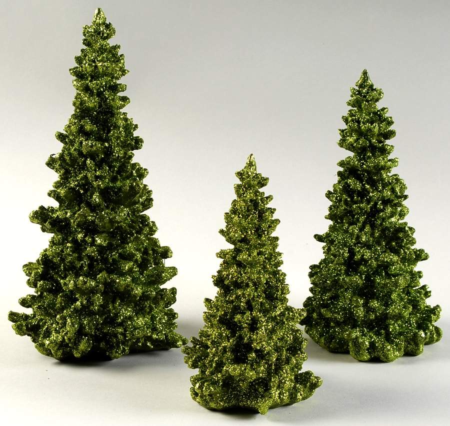 General Village Tree Accessories Green Glitter Trees S/3 - Boxed by Department 56-1