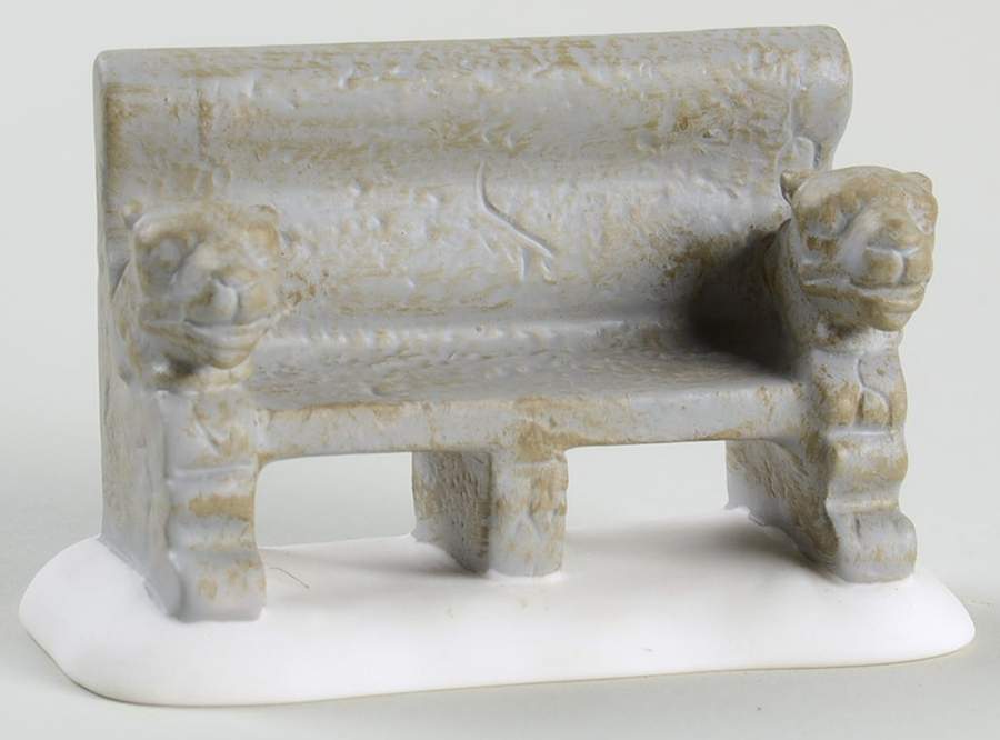 General Village Accessories Uptown Lion Bench - With Box Bx742 by Department 56-1