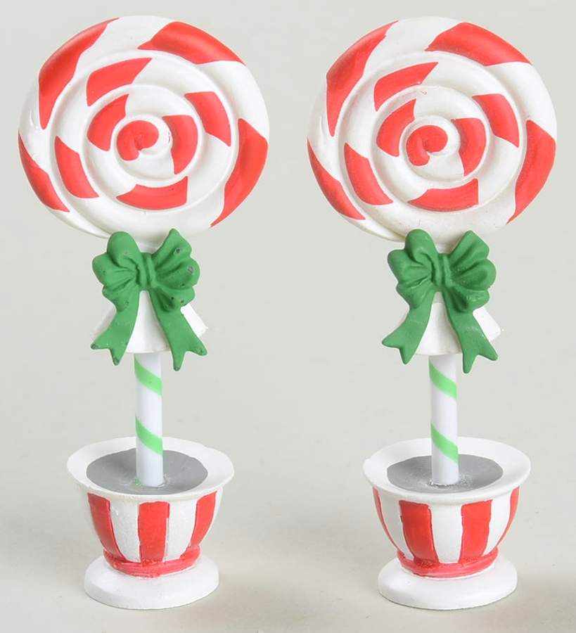 General Village Accessories Peppermint Topiaries - With Box Bx737 by Department 56-1