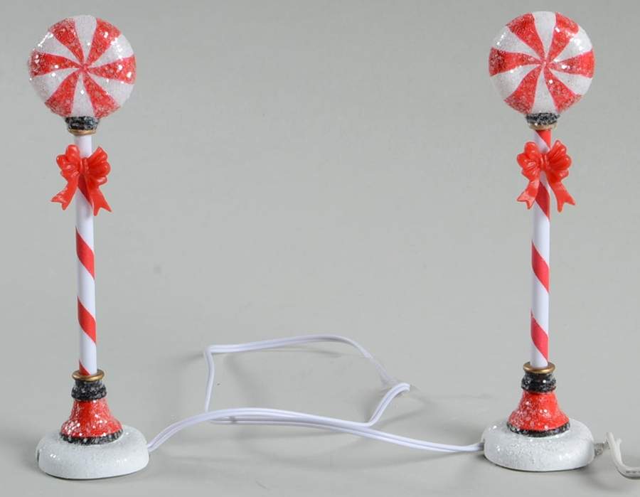 General Village Electrical Peppermint Street Lights -S/2 - Boxed by Department 56-1