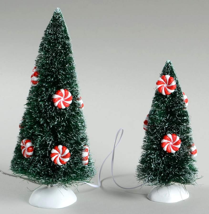 General Village Tree Accessories Peppermint Lit Sisal Trees - Boxed by Department 56-1