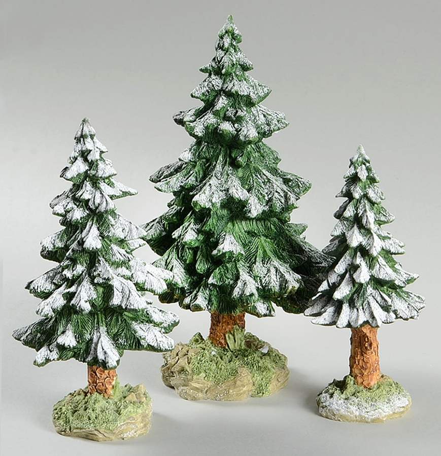 General Village Tree Accessories Snowy Scotch Pines-Set Of 3 - Boxed by Department 56-1