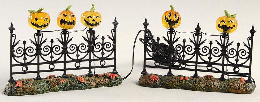 Snow Village Halloween Jack-O-Lantern Lit Fence - With Box Bx637 by Department 56-1