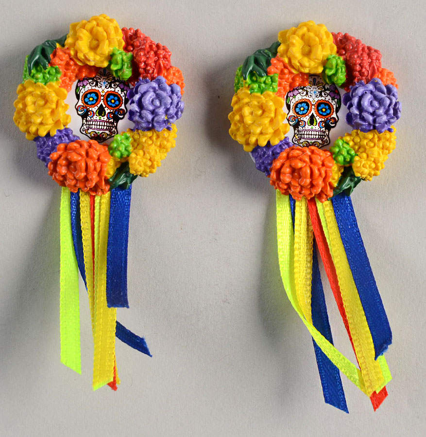 Day of the Dead - Snow Village Day Of The Dead Wreaths - Boxed by Department 56-1