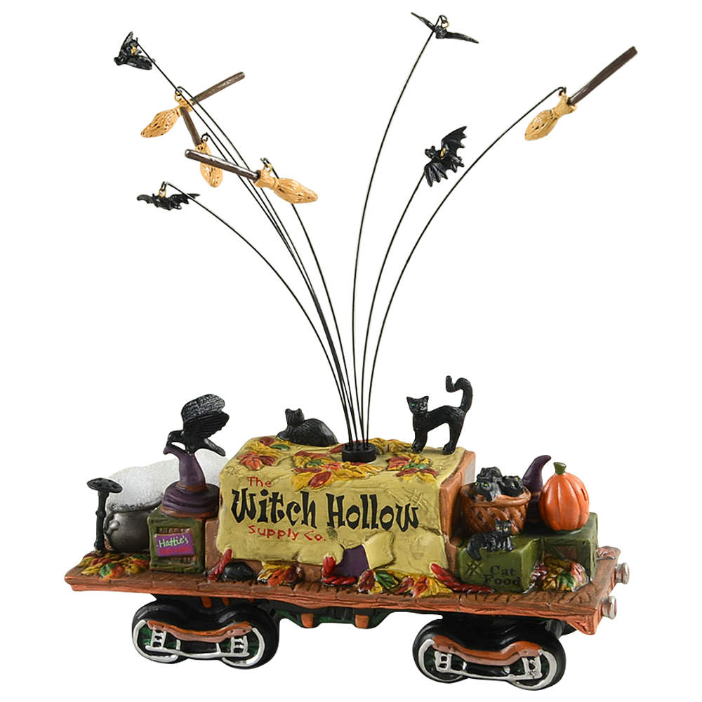 Haunted Rails - Snow Village Halloween Witch Hollow Supply Car - No Box by Department 56-1