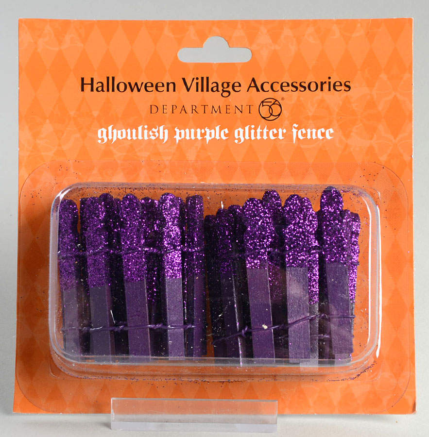 Snow Village Halloween Ghoulish Purple Glitter Fence - With Box Bx665 by Department 56-1