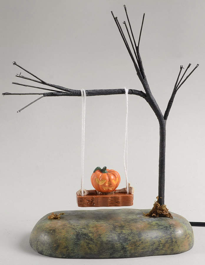 Snow Village Halloween Swinging Scary Gourd - With Box Bx684 by Department 56-1