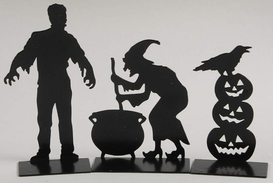 Snow Village Halloween Spooky Silhouettes-Set Of 3 - With Box Bx723 by Department 56-1