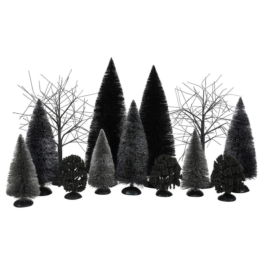 Snow Village Halloween Dark Forest Landscape Set Of 13 - With Box Bx760 by Department 56-1