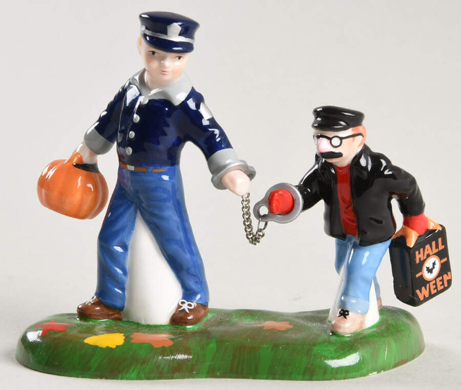 Snow Village Halloween Policeman And Crook - No Box by Department 56-1