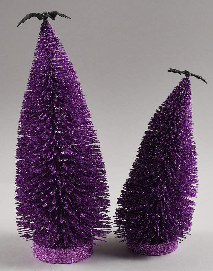 Snow Village Halloween Gone Batty Trees Set Of 2 - With Box Bx772 by Department 56-1