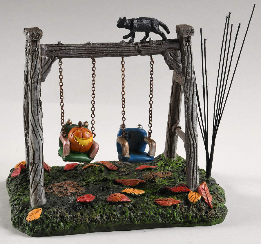 Snow Village Halloween Got A Push? Swings - With Box Bx766 by Department 56-1