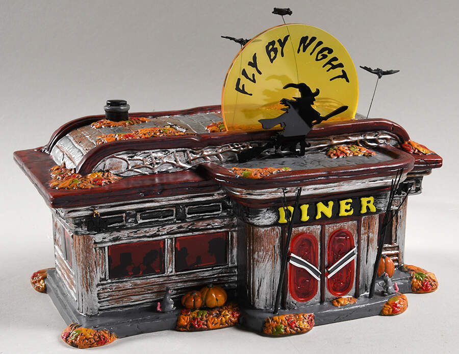 Snow Village Halloween Fly By Night Diner - With Box Bx763 by Department 56-1