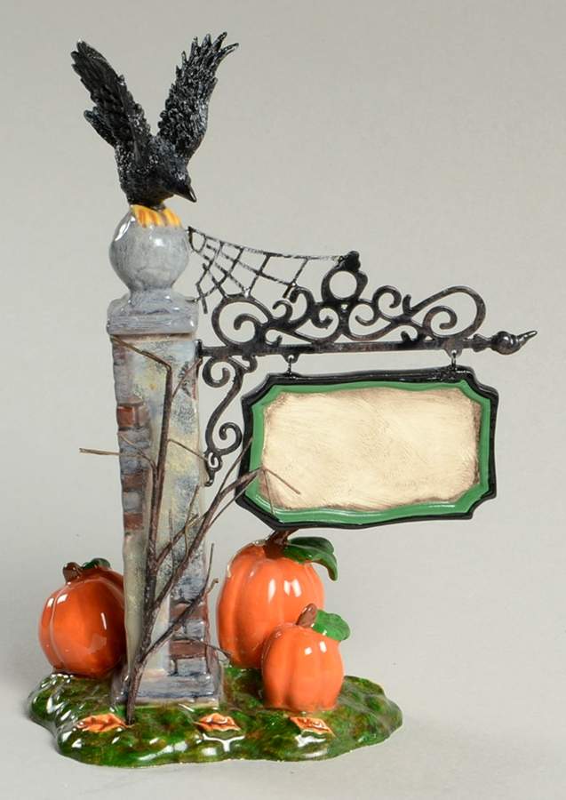 Snow Village Halloween Spooky  Village Sign - Boxed by Department 56-1