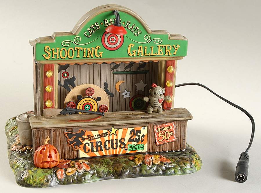 Snow Village Halloween Cats,Bats & Rats Shooting Gallery - Boxed by Department 56-1