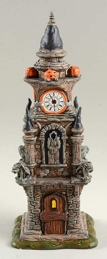 Snow Village Halloween Halloween Clock Tower - With Box by Department 56-1
