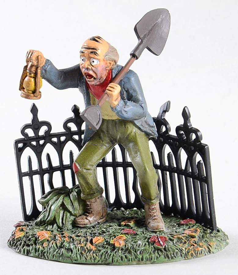 Snow Village Halloween Scary Gravedigger - No Box by Department 56-1