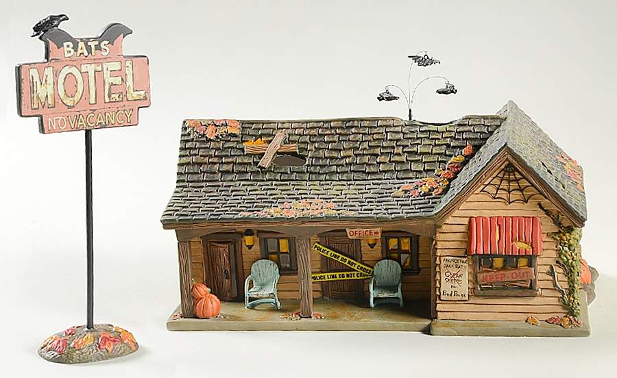Snow Village Halloween Bat's Motel - Boxed by Department 56-1