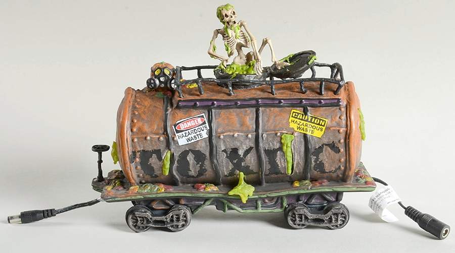 Haunted Rails - Snow Village Halloween Toxic Waste Car - No Box by Department 56-1